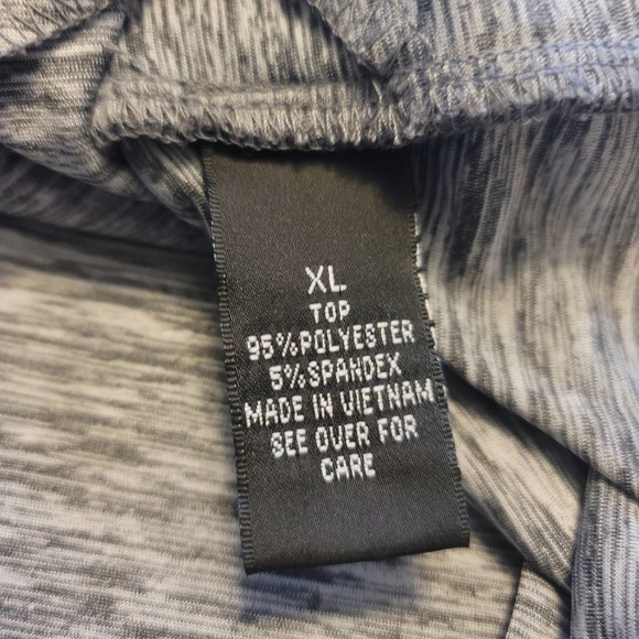 AB Studio Heathered Gray Ruffle Front Mini Sleeve Top XL - Picture 4 of 4